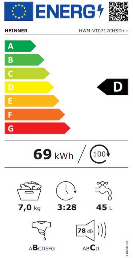 Heinner 7KG Washing Machine