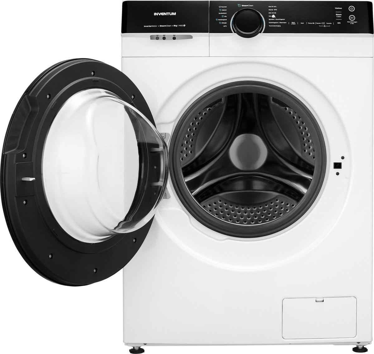 Inventum VWM8010W - Washing Machine - 8 kg - 14 Programs - 1400 RPM - Energy Class A-10% - Steam Clean - Quiet: 72 dB - White/Black