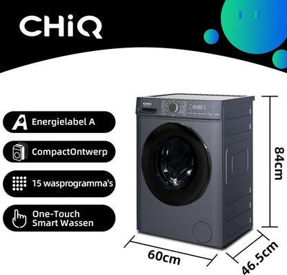 CHiQ CW07123863AX - Washing Machine - 7 KG - Space Pro - 16 Programs - AI Smart - Steam Washing & Quick Wash - 12-Year Motor Warranty - Energy Class A - New 2025