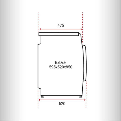 Inventum VWM8010W - Washing Machine - 8 kg - 14 Programs - 1400 RPM - Energy Class A-10% - Steam Clean - Quiet: 72 dB - White/Black