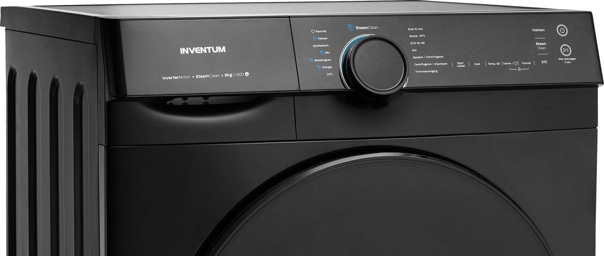 Inventum VWM8010W - Washing Machine - 8 kg - 14 Programs - 1400 RPM - Energy Class A-10% - Steam Clean - Quiet: 72 dB - White/Black