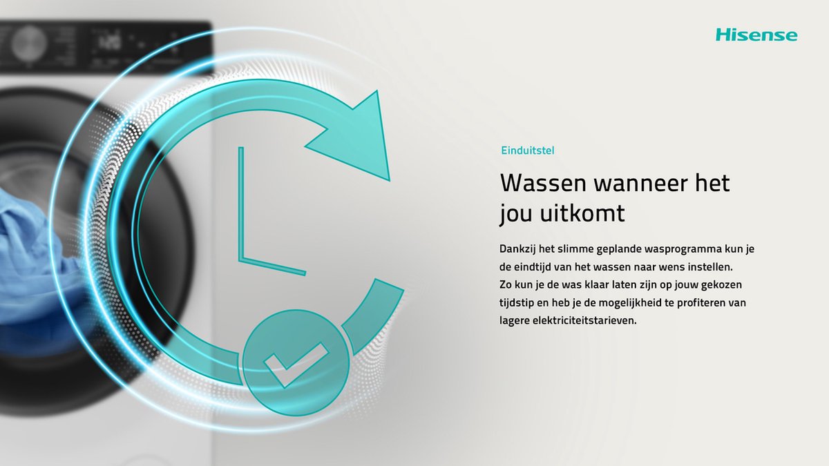 Hisense 3S Series WF3S8043BW3/BLX - Washing Machine with Energy Label A -30% - 8kg - 72dB (A) - Steam Wash - 1400 RPM - Power Wash 49' - ConnectLife - Drum Capacity 54 Liters