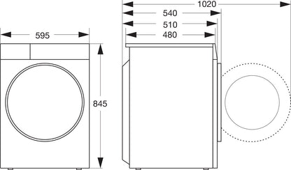 Hisense 3S Series WF3S8043BW3/BLX - Washing Machine with Energy Label A -30% - 8kg - 72dB (A) - Steam Wash - 1400 RPM - Power Wash 49' - ConnectLife - Drum Capacity 54 Liters