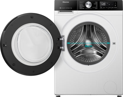 Hisense 3S Series WF3S8043BW3/BLX - Washing Machine with Energy Label A -30% - 8kg - 72dB (A) - Steam Wash - 1400 RPM - Power Wash 49' - ConnectLife - Drum Capacity 54 Liters