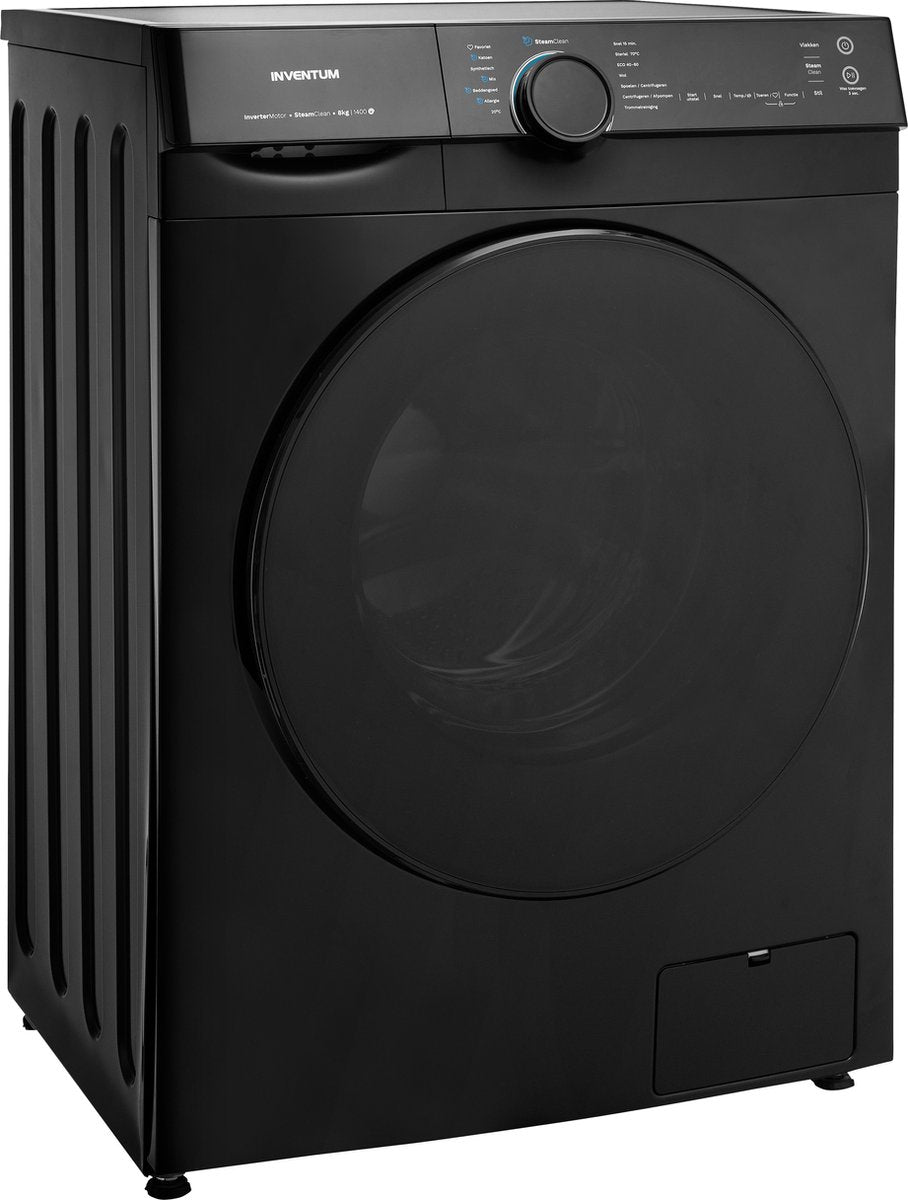 Inventum VWM8010W - Washing Machine - 8 kg - 14 Programs - 1400 RPM - Energy Class A-10% - Steam Clean - Quiet: 72 dB - White/Black