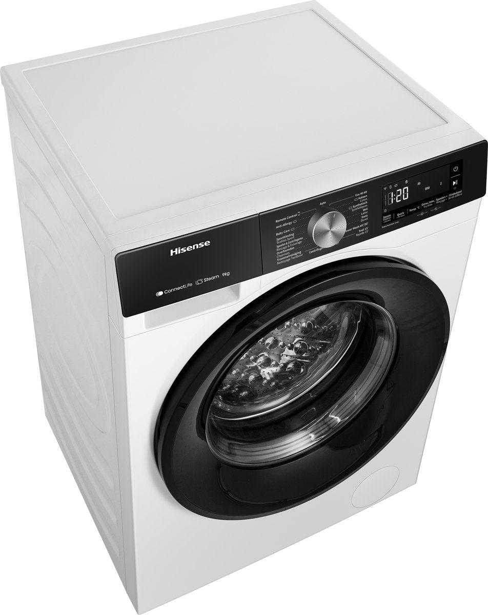 Hisense 3S Series WF3S8043BW3/BLX - Washing Machine with Energy Label A -30% - 8kg - 72dB (A) - Steam Wash - 1400 RPM - Power Wash 49' - ConnectLife - Drum Capacity 54 Liters